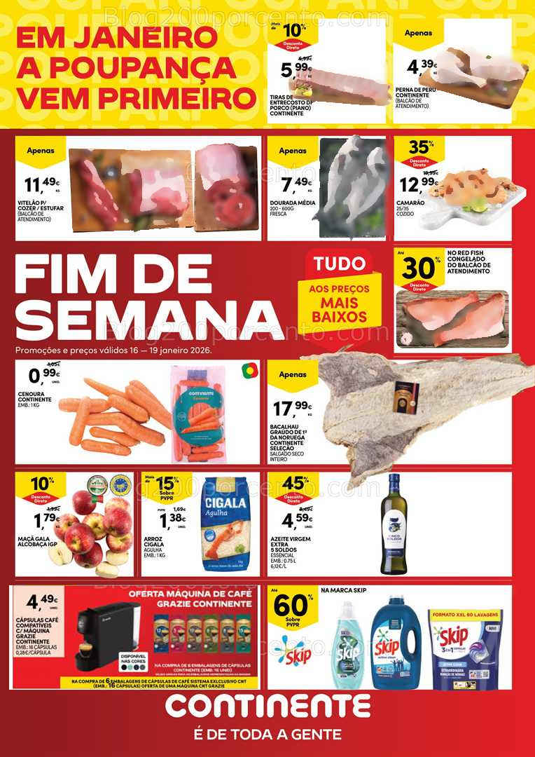 Antevisão Folheto CONTINENTE Promoções Fim de Semana - 16 a 19 janeiro - Edição Digital