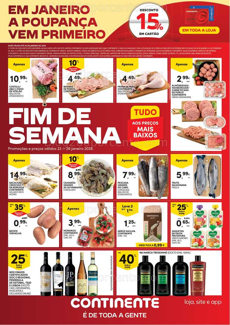 Antevisão Folheto CONTINENTE Promoções Fim de Semana - 23 a 26 janeiro - Edição Digital