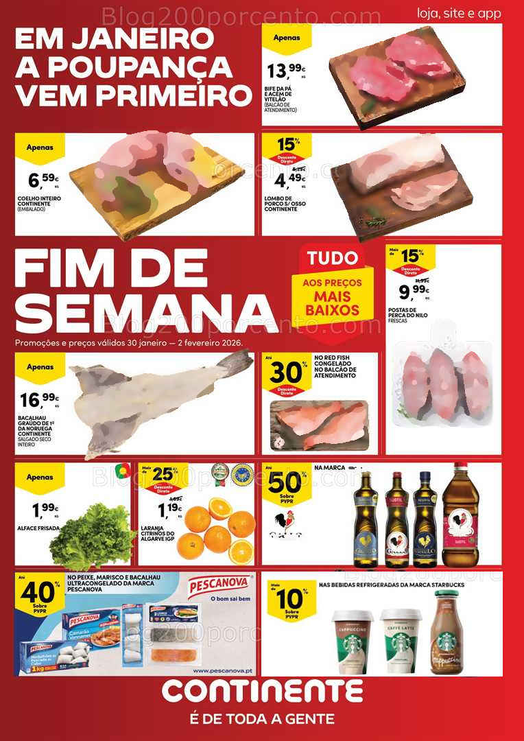 Antevisão Folheto CONTINENTE Promoções Fim de Semana - 30 janeiro a 2 fevereiro - Edição Digital