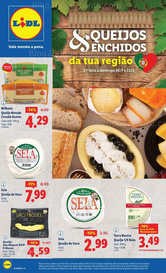 Antevisão Folheto LIDL Especial Sabores da Nossa Terra Promoções de 26 janeiro a 22 fevereiro