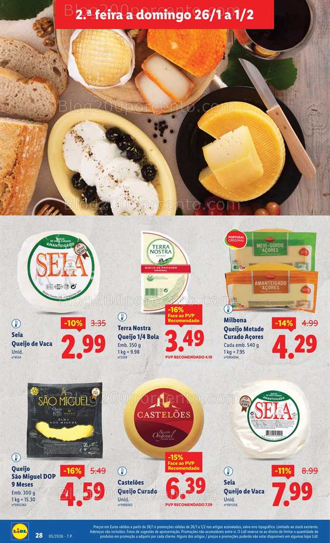 Antevisão Folheto LIDL Especial Sabores da Nossa Terra Promoções de 26 janeiro a 22 fevereiro