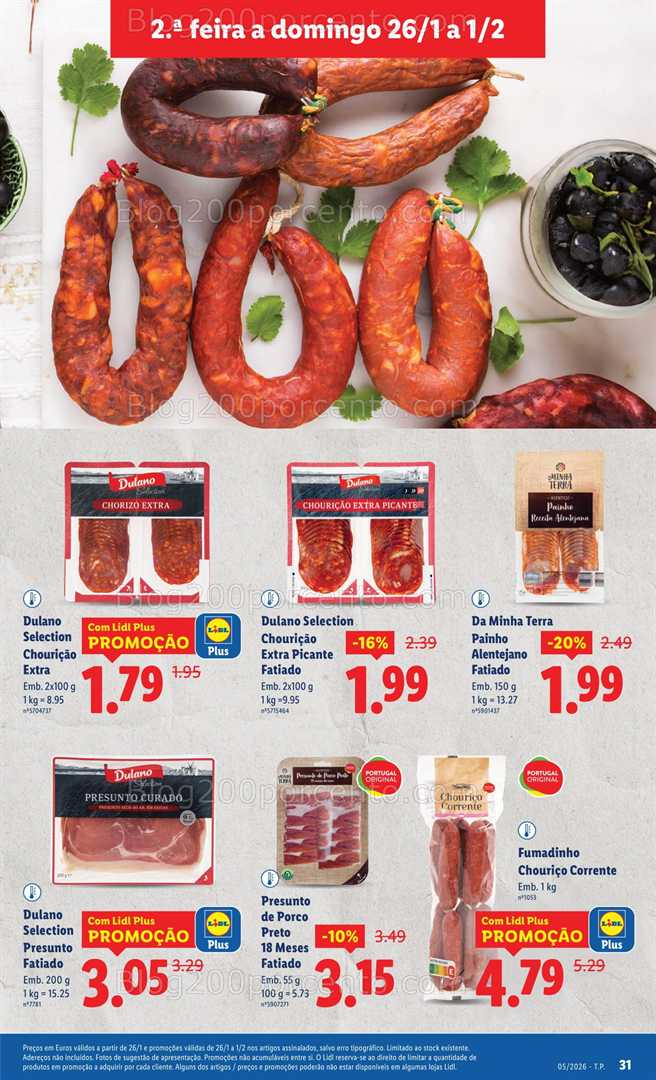 Antevisão Folheto LIDL Especial Sabores da Nossa Terra Promoções de 26 janeiro a 22 fevereiro