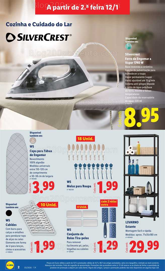 Antevisão Folheto LIDL Bazar Promoções de 12 a 22 janeiro