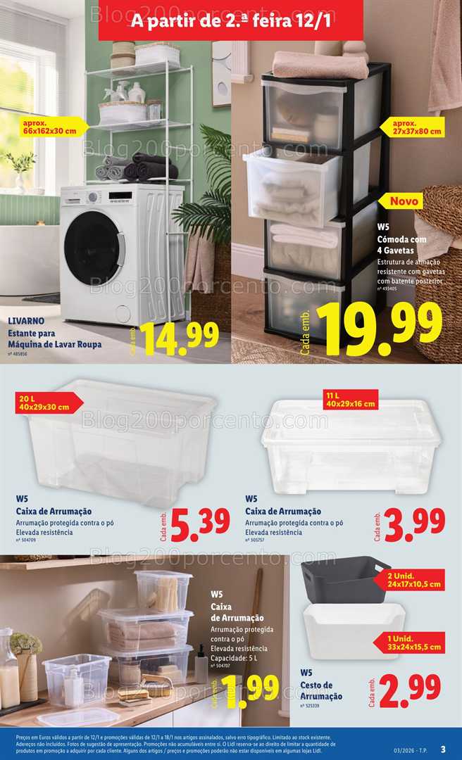 Antevisão Folheto LIDL Bazar Promoções de 12 a 22 janeiro