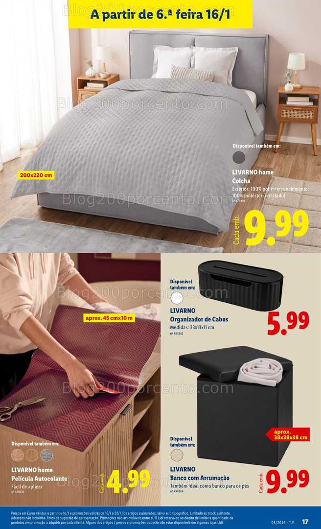 Antevisão Folheto LIDL Bazar Promoções de 16 a 22 janeiro