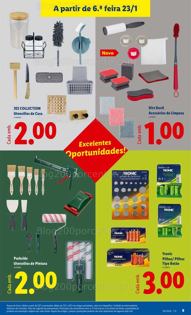 Antevisão Folheto LIDL Bazar Promoções de 19 a 29 janeiro