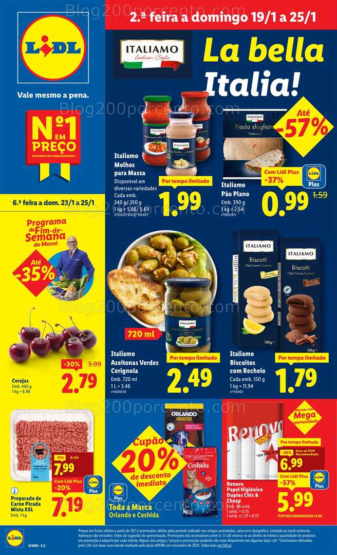 Antevisão Folheto LIDL Promoções de 19 a 25 janeiro