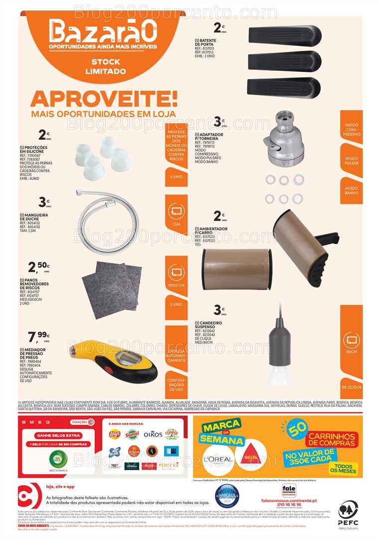 Antevisão Folheto CONTINENTE Bazarão Promoções de 20 a 26 janeiro
