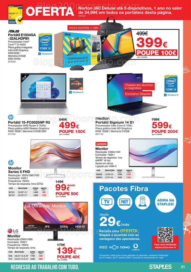 Antevisão Folheto STAPLES Promoções de 5 janeiro a 15 fevereiro
