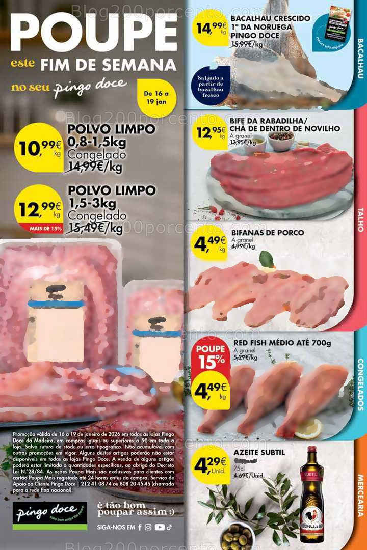 Antevisão Folheto PINGO DOCE Madeira Promoções Fim de Semana - 16 a 19 janeiro