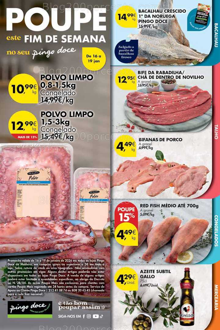 Antevisão Folheto PINGO DOCE Madeira Promoções Fim de Semana - 16 a 19 janeiro