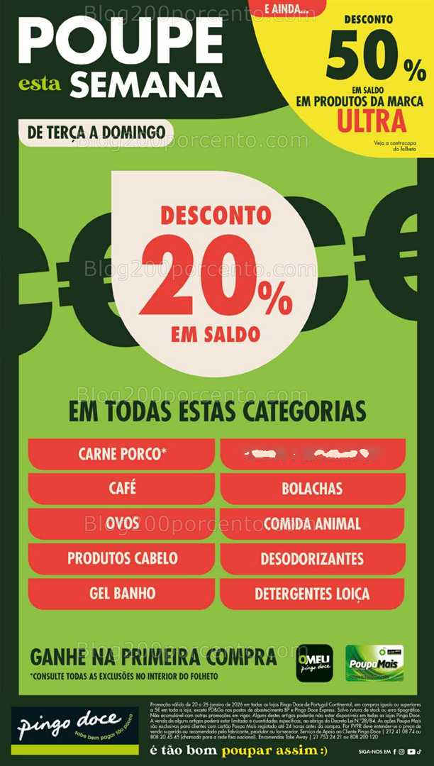 Antevisão Folheto PINGO DOCE Lojas Grandes Promoções de 20 a 26 janeiro - Edição Digital