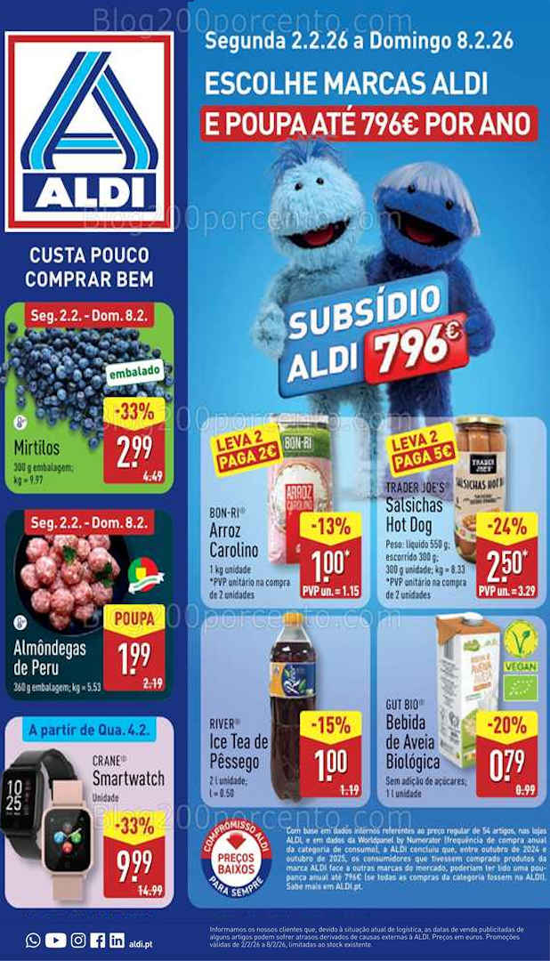 Antevisão Folheto ALDI Promoções de 2 a 8 fevereiro