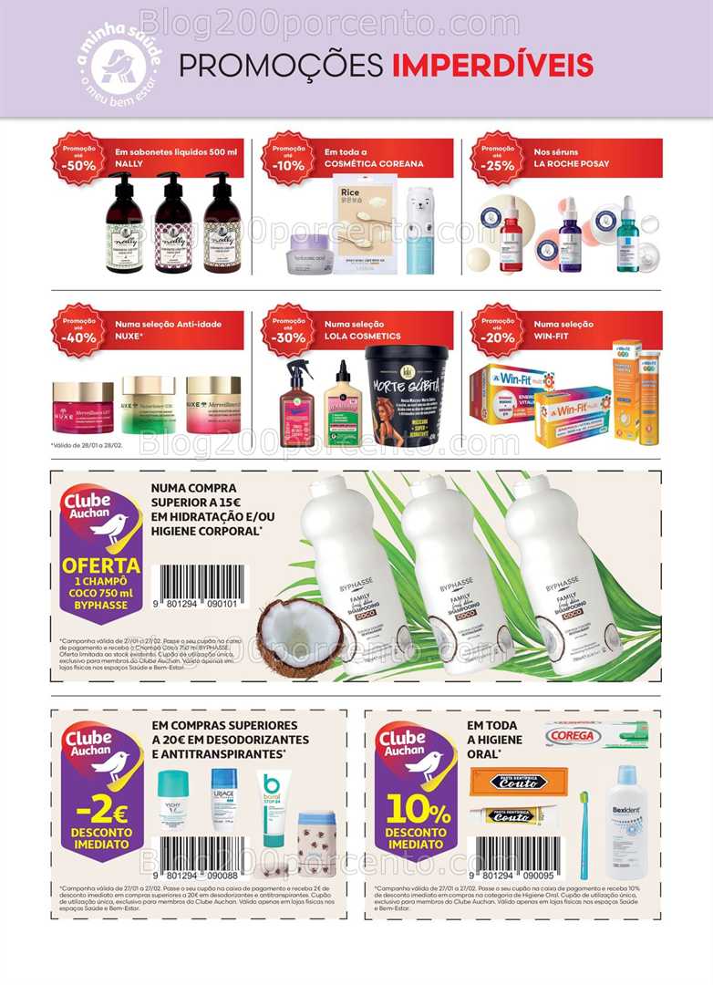Antevisão Folheto AUCHAN Saúde e Bem-Estar Promoções 27 janeiro a 27 fevereiro