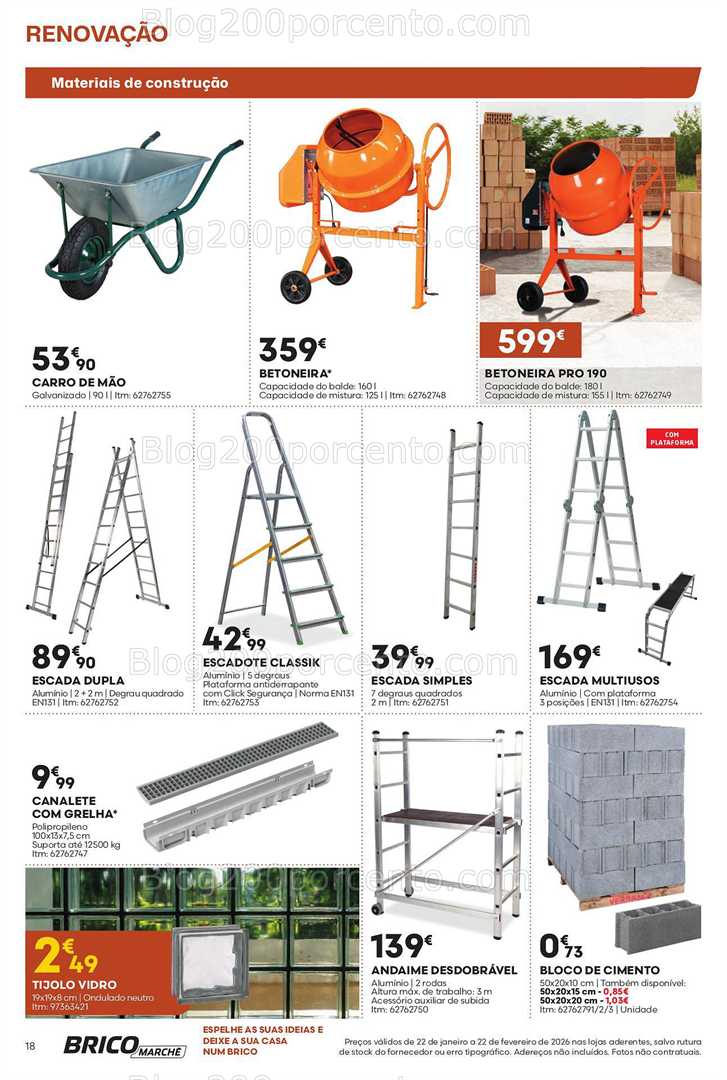 Antevisão Folheto BRICOMARCHÉ Promoções de 22 janeiro a 22 fevereiro