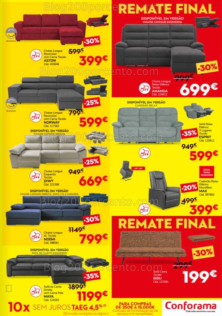 Antevisão Folheto CONFORAMA Remate Final Promoções de 15 janeiro a 4 fevereiro