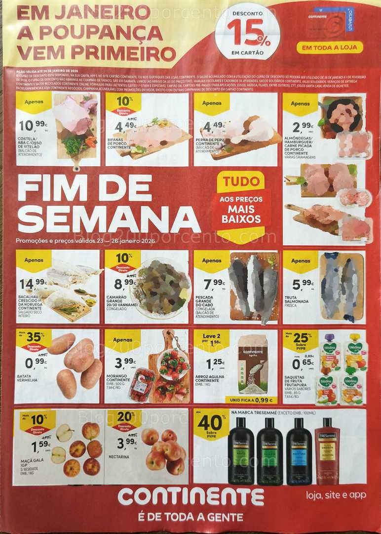 Antevisão Folheto CONTINENTE Promoções Fim de Semana - 23 a 26 janeiro