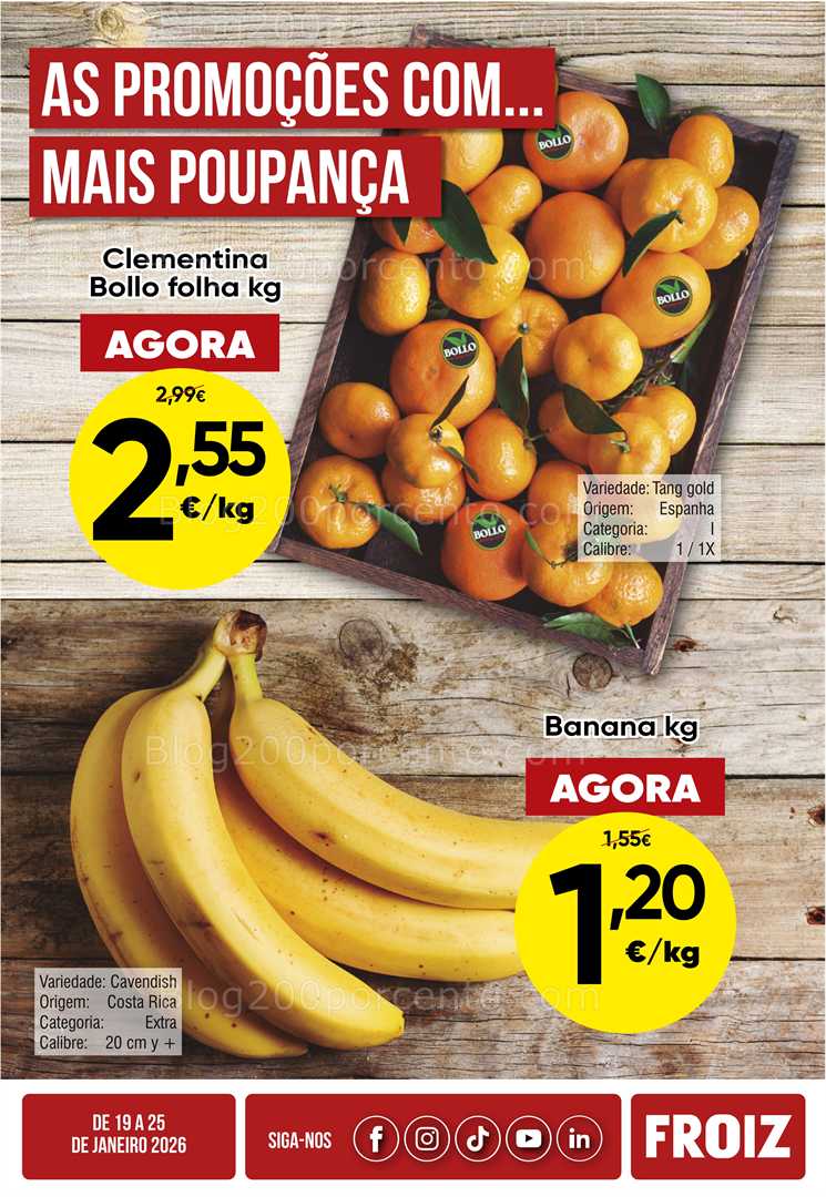 Antevisão Folheto FROIZ Promoções de 19 a 25 janeiro
