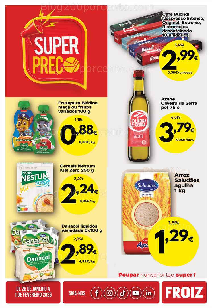 Antevisão Folheto FROIZ Promoções de 26 janeiro a 1 fevereiro