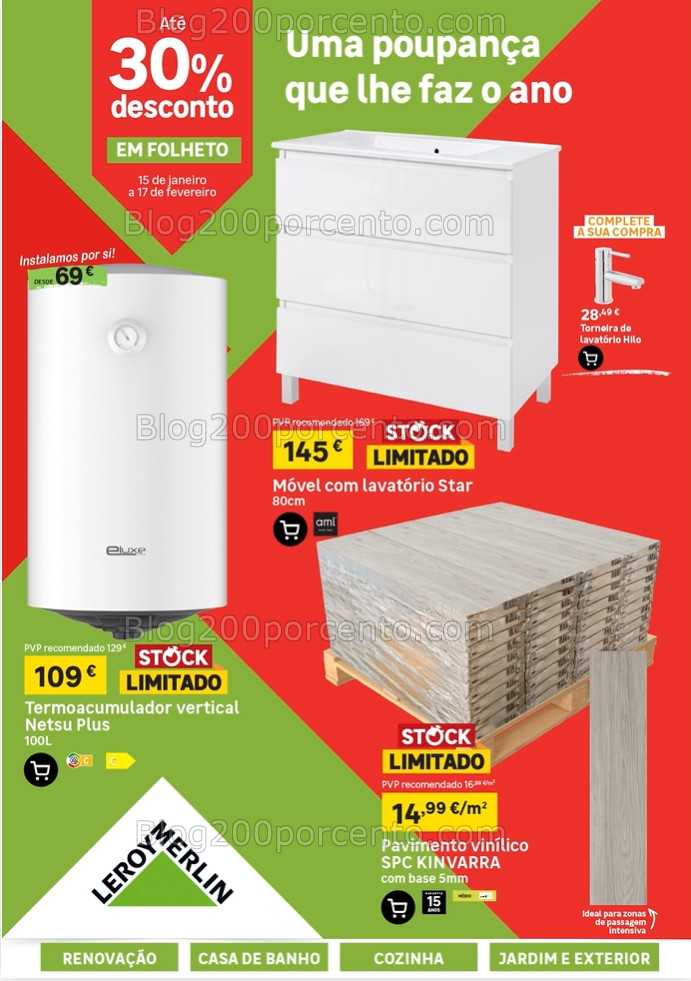 Antevisão Folheto LEROY MERLIN Promoções de 15 janeiro a 17 fevereiro