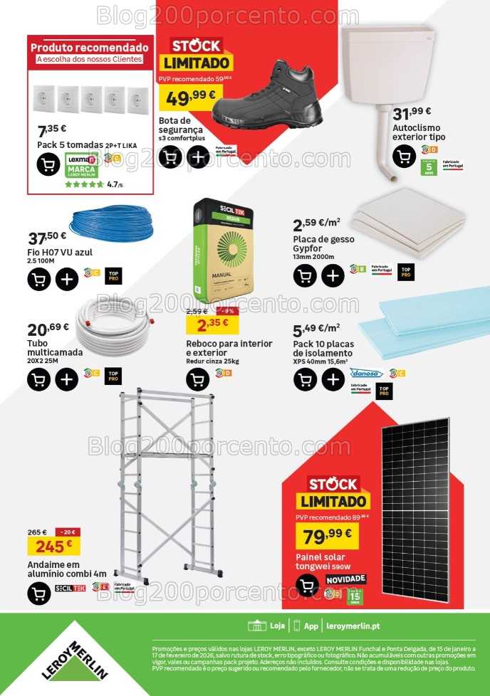 Antevisão Folheto LEROY MERLIN Promoções de 15 janeiro a 17 fevereiro