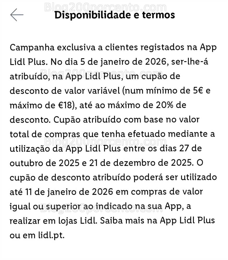 Alerta - 20% de desconto LIDL Promoção de 5 a 11 janeiro