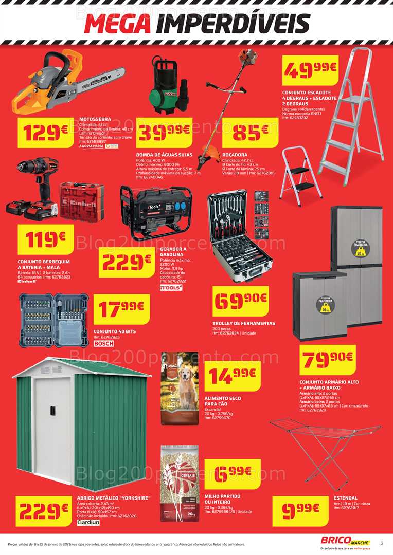 Antevisão Folheto BRICOMARCHÉ Promoções de 8 a 25 janeiro