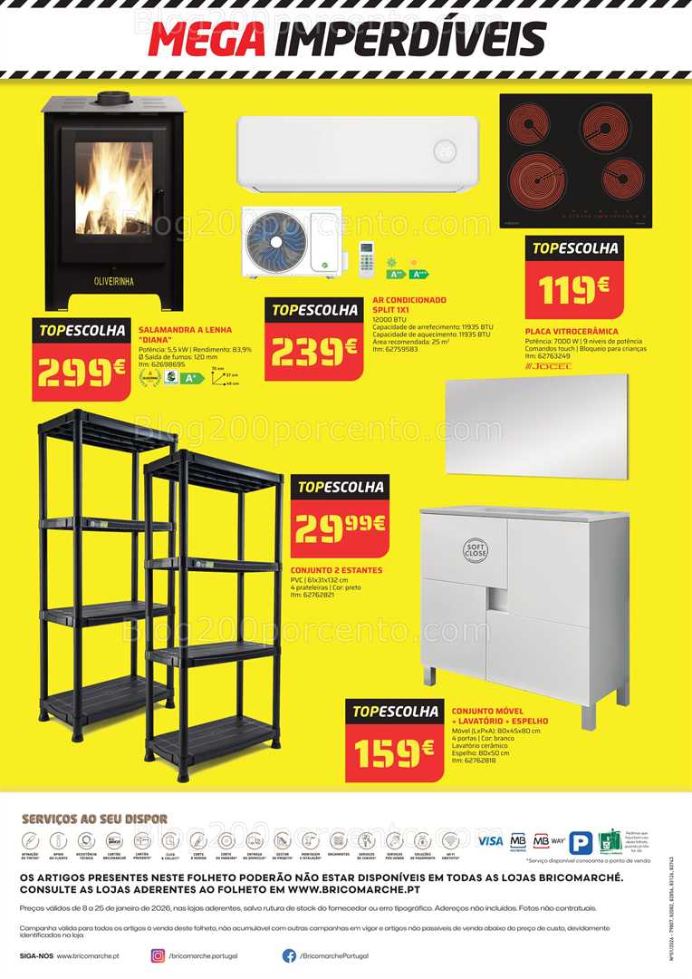 Antevisão Folheto BRICOMARCHÉ Promoções de 8 a 25 janeiro