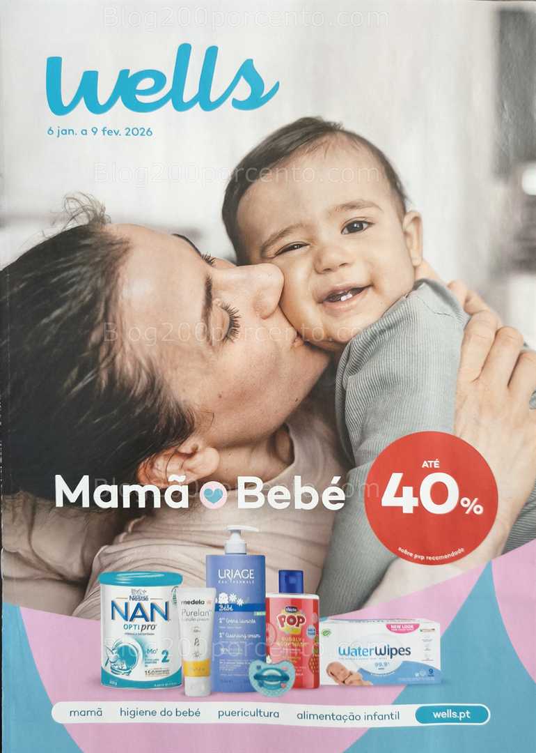 Antevisão Folheto WELLS Bebé e Mamã Promoções de 6 janeiro a 9 fevereiro