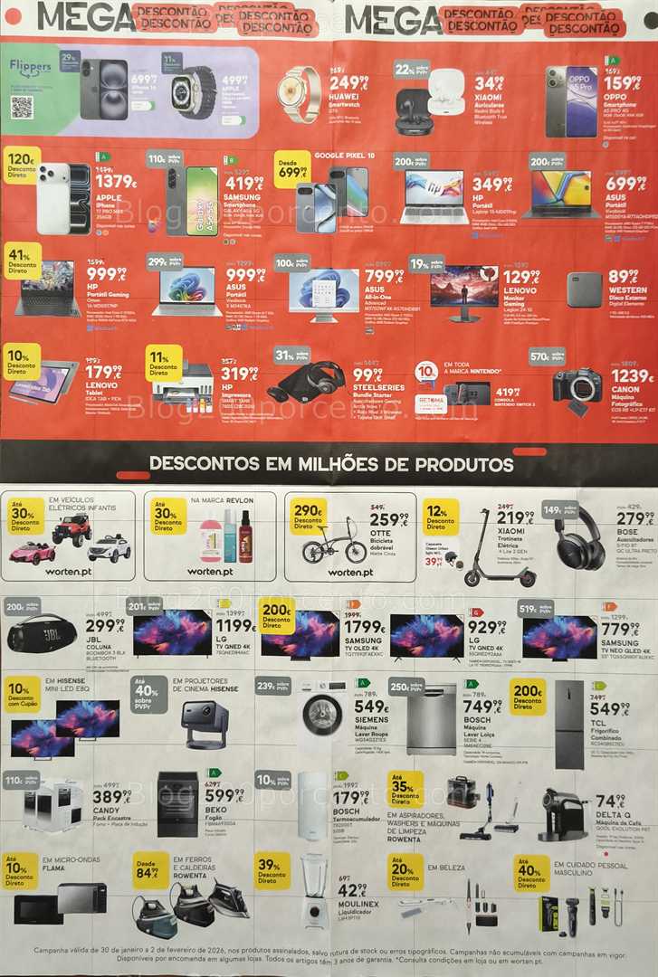 Antevisão Folheto WORTEN Mega Descontão Promoções de 30 janeiro a 2 fevereiro