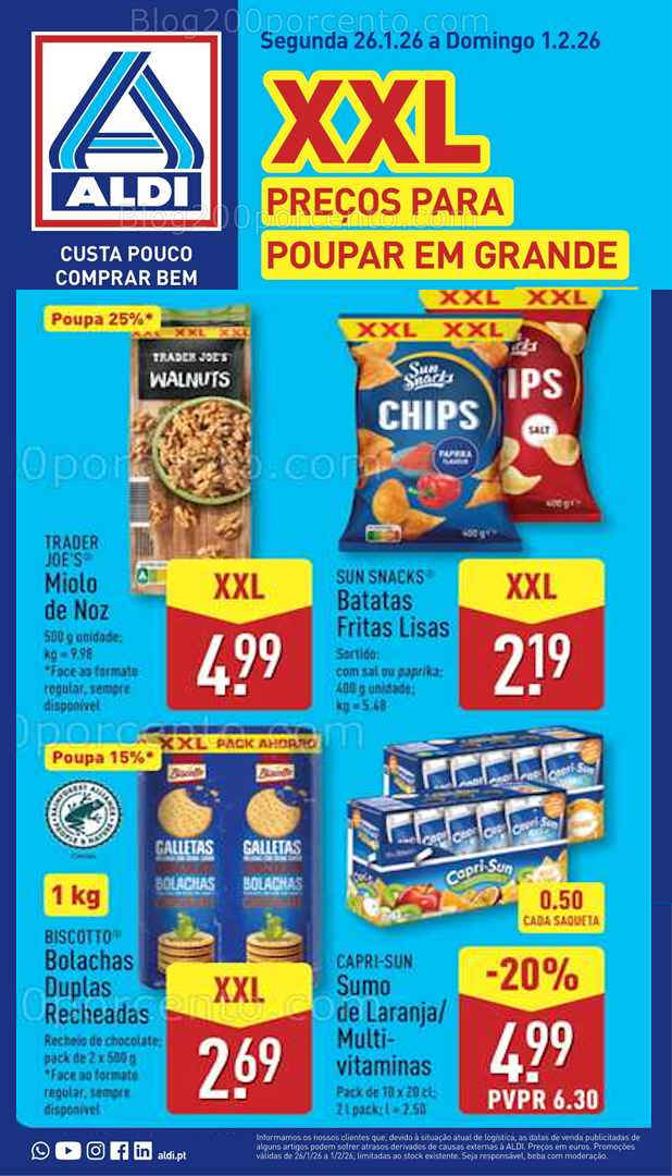 Antevisão Folheto ALDI Especial Xxl Promoções de 26 janeiro a 1 fevereiro