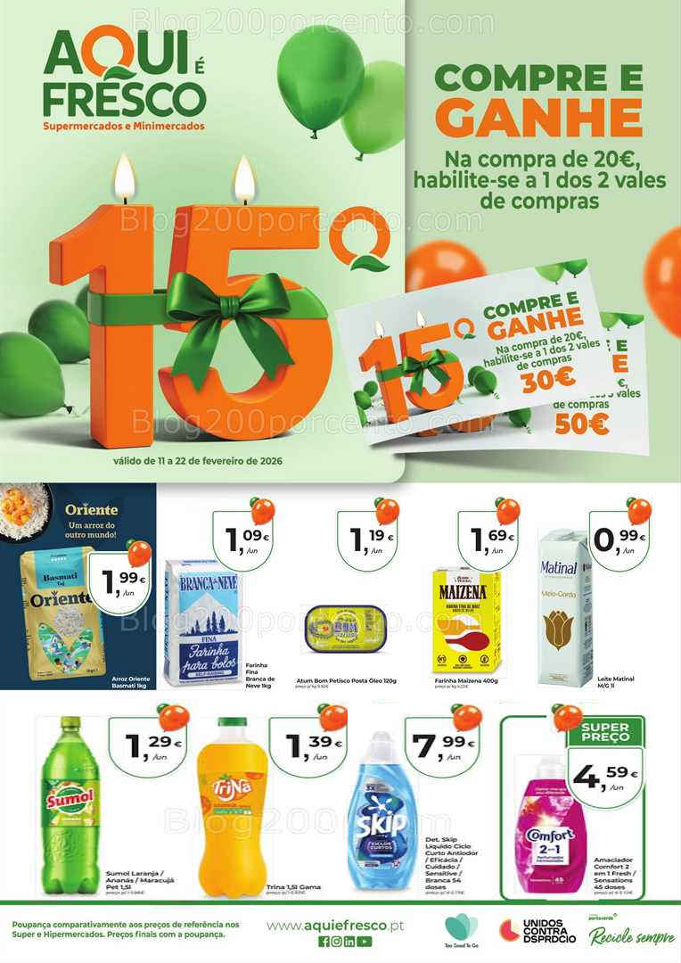 Antevis&atilde;o Folheto AQUI &Eacute; FRESCO Promo&ccedil;&otilde;es de 11 a 22 fevereiro