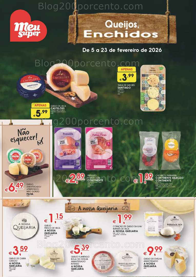 Antevisão Folheto MEU SUPER Queijos e Enchidos Promoções de 5 a 23 fevereiro
