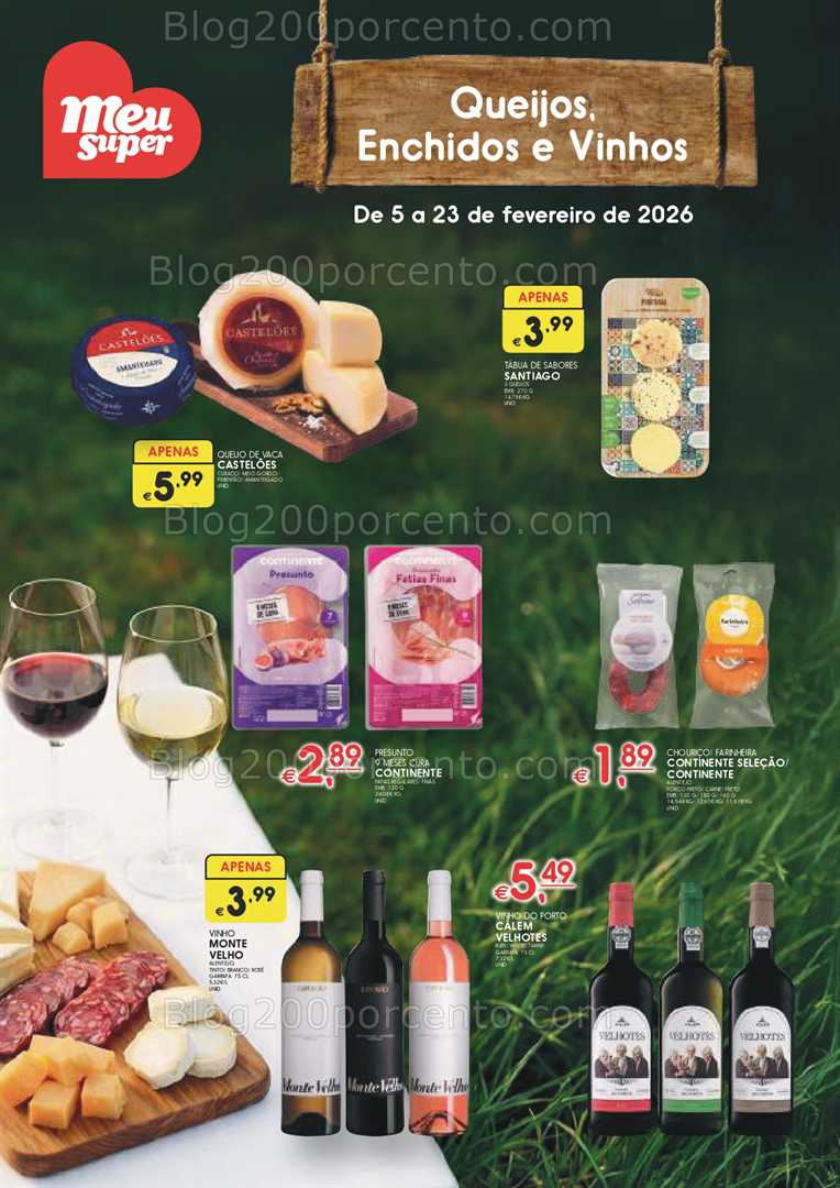 Antevisão Folheto MEU SUPER Queijos e Enchidos Promoções de 5 a 23 fevereiro