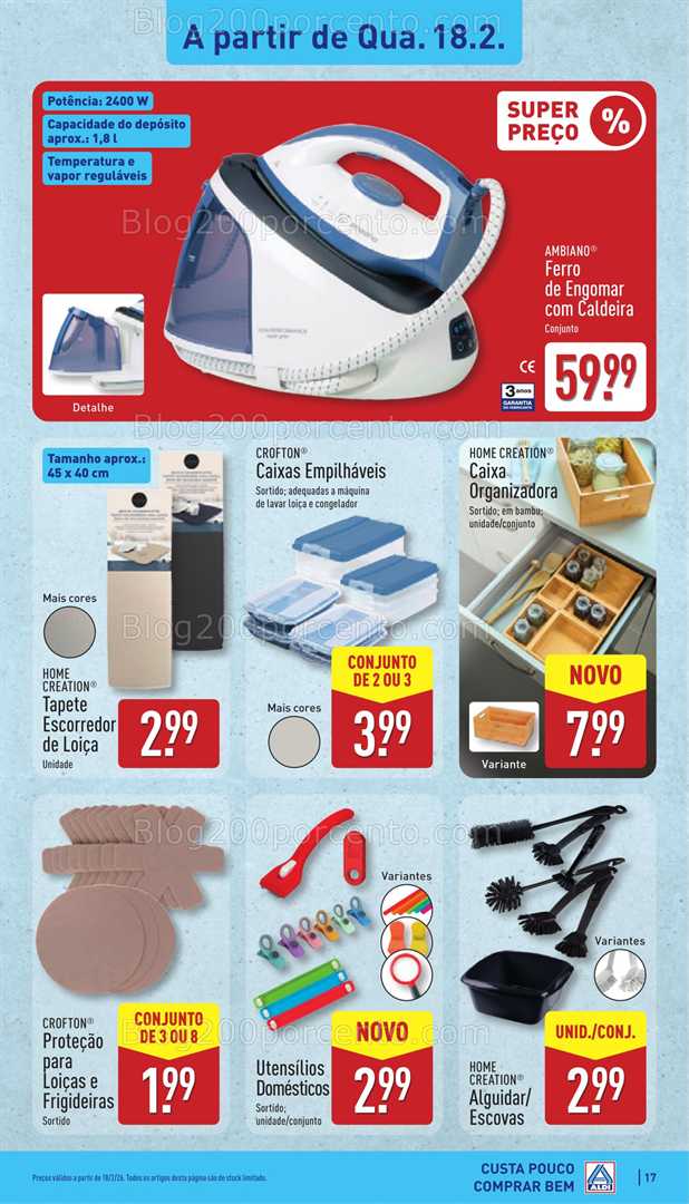 Antevisão Folheto ALDI Casa Promoções de 18 a 22 fevereiro