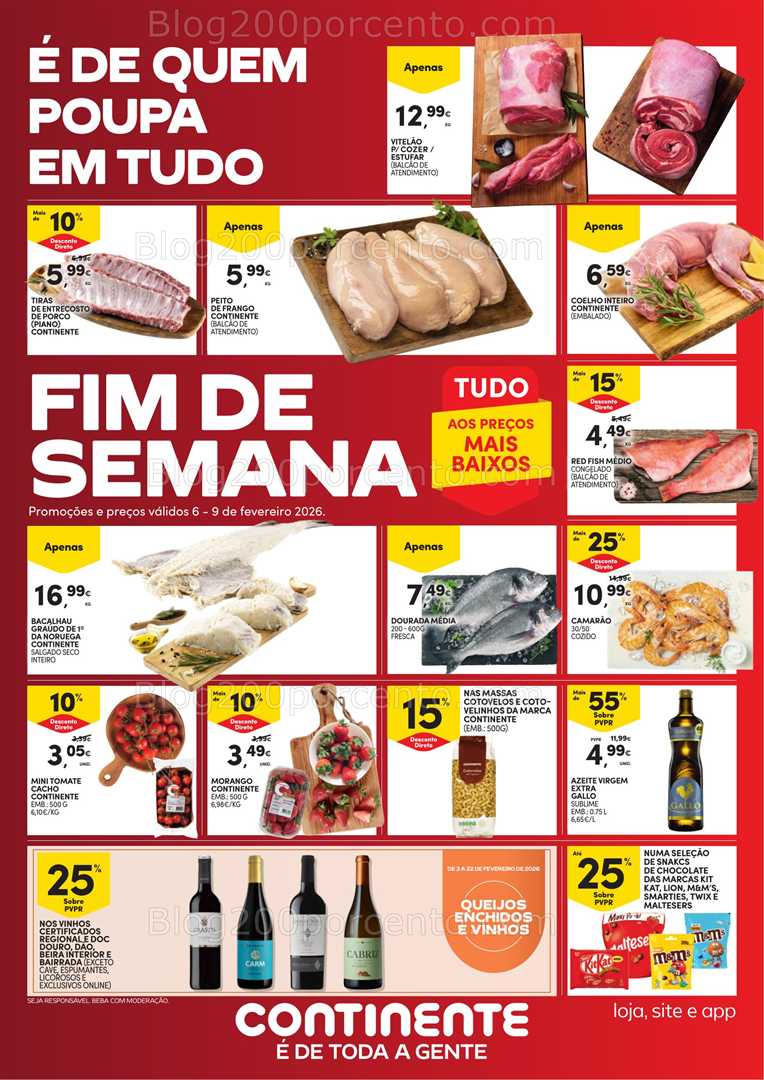Antevisão Folheto CONTINENTE Promoções Fim de Semana - 6 a 8 fevereiro