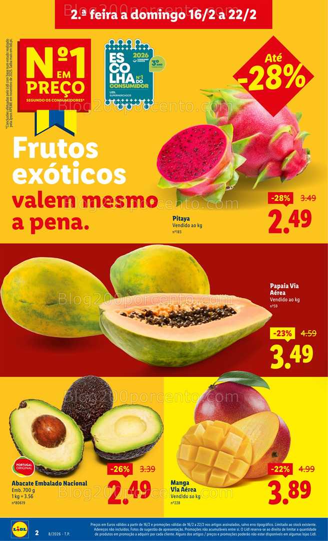 Antevisão Folheto LIDL Frescos Promoções de 16 a 22 fevereiro