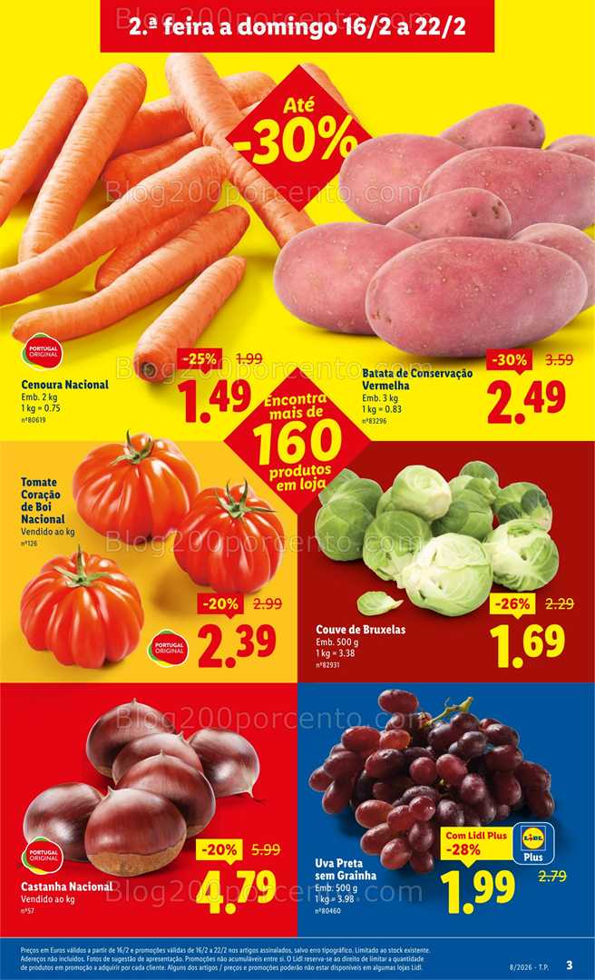 Antevisão Folheto LIDL Frescos Promoções de 16 a 22 fevereiro