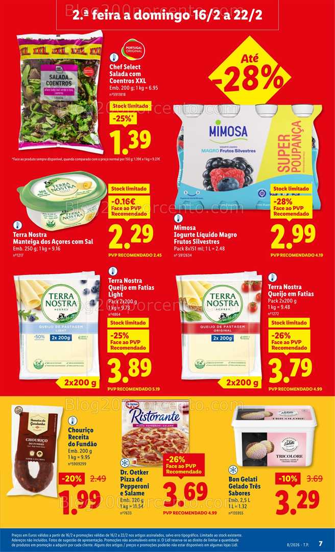 Antevisão Folheto LIDL Frescos Promoções de 16 a 22 fevereiro