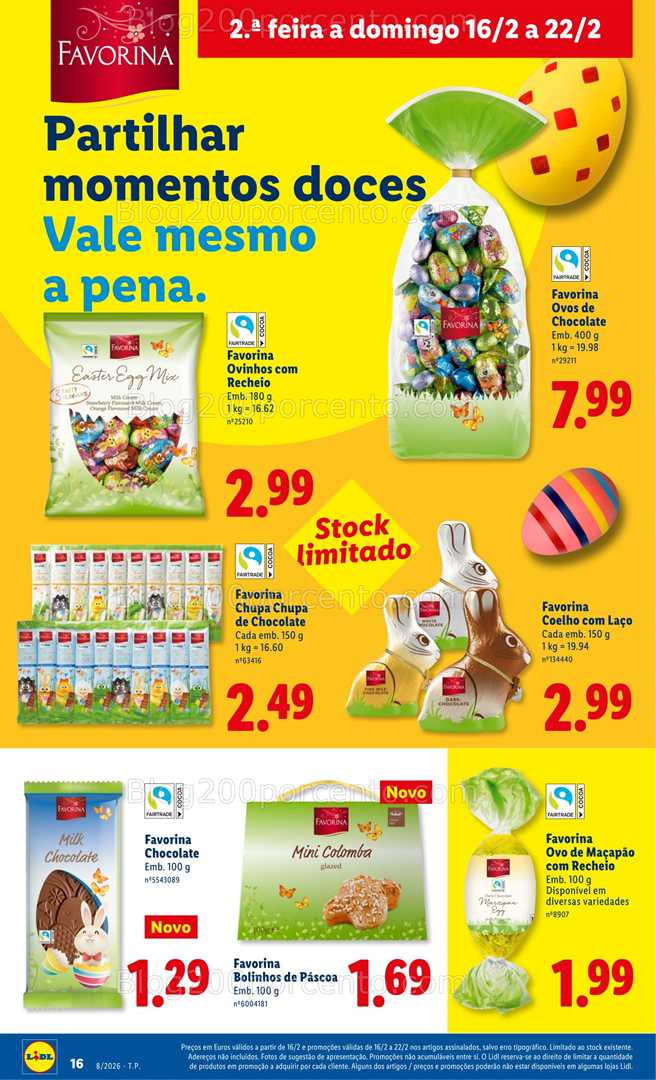 Antevisão Folheto LIDL Páscoa Promoções de 16 a 22 fevereiro