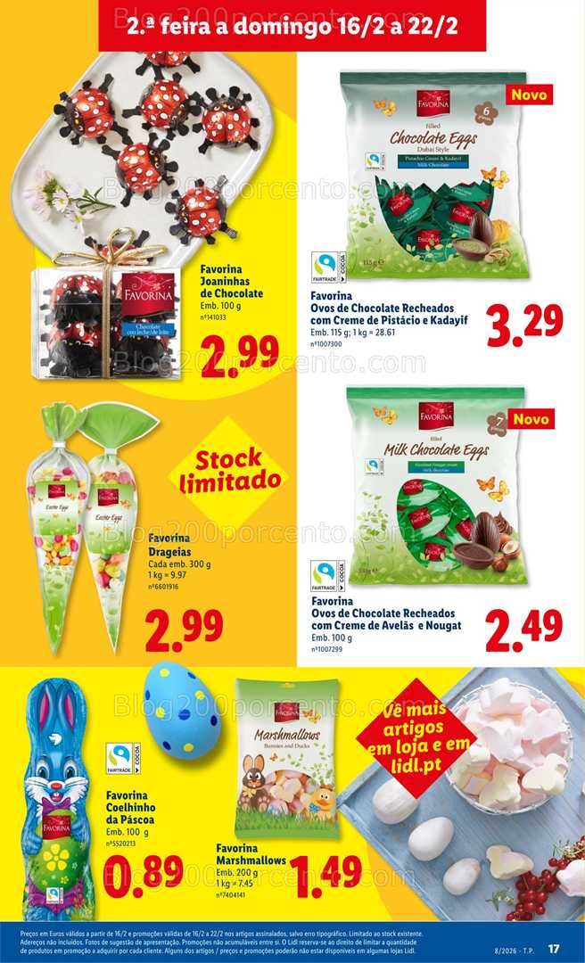 Antevisão Folheto LIDL Páscoa Promoções de 16 a 22 fevereiro