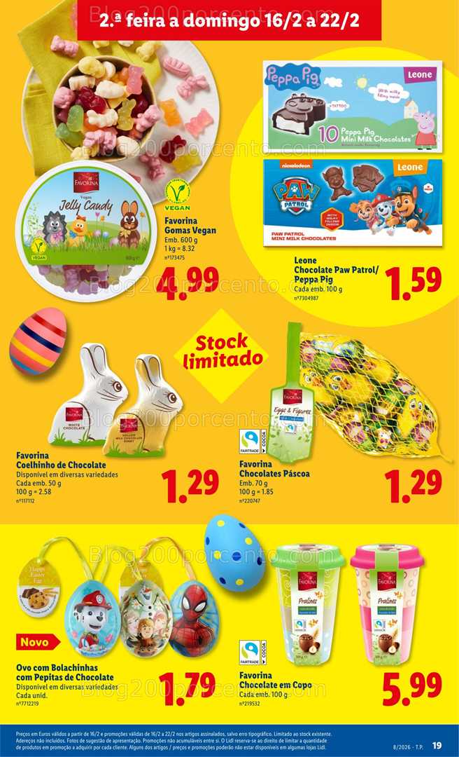 Antevisão Folheto LIDL Páscoa Promoções de 16 a 22 fevereiro
