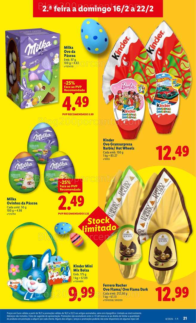 Antevisão Folheto LIDL Páscoa Promoções de 16 a 22 fevereiro