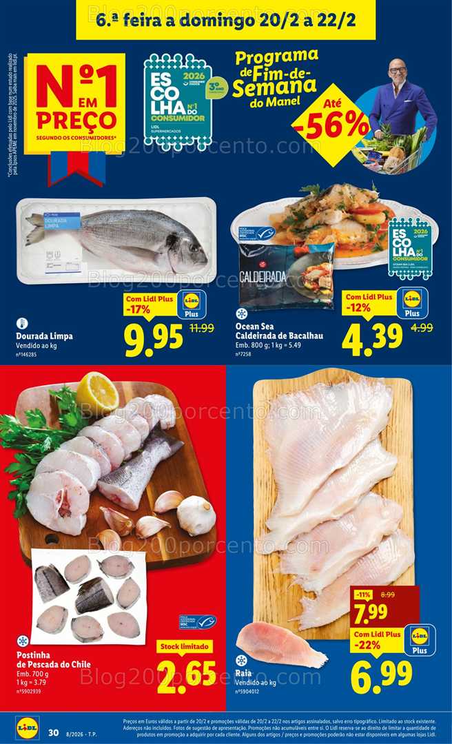 Antevisão Folheto LIDL Frescos Promoções de 16 a 22 fevereiro