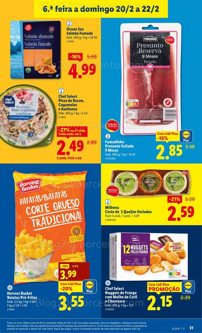 Antevisão Folheto LIDL Frescos Promoções de 16 a 22 fevereiro