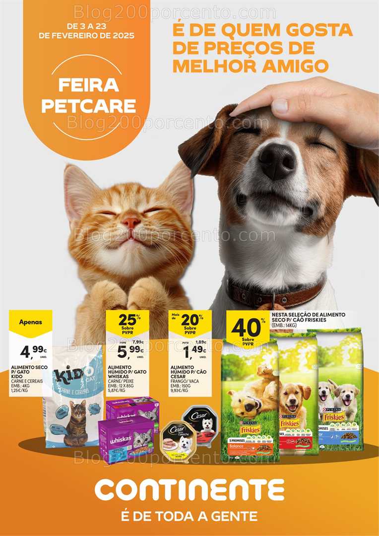 Antevisão Folheto CONTINENTE Pets Açores Promoções de 3 a 23 fevereiro