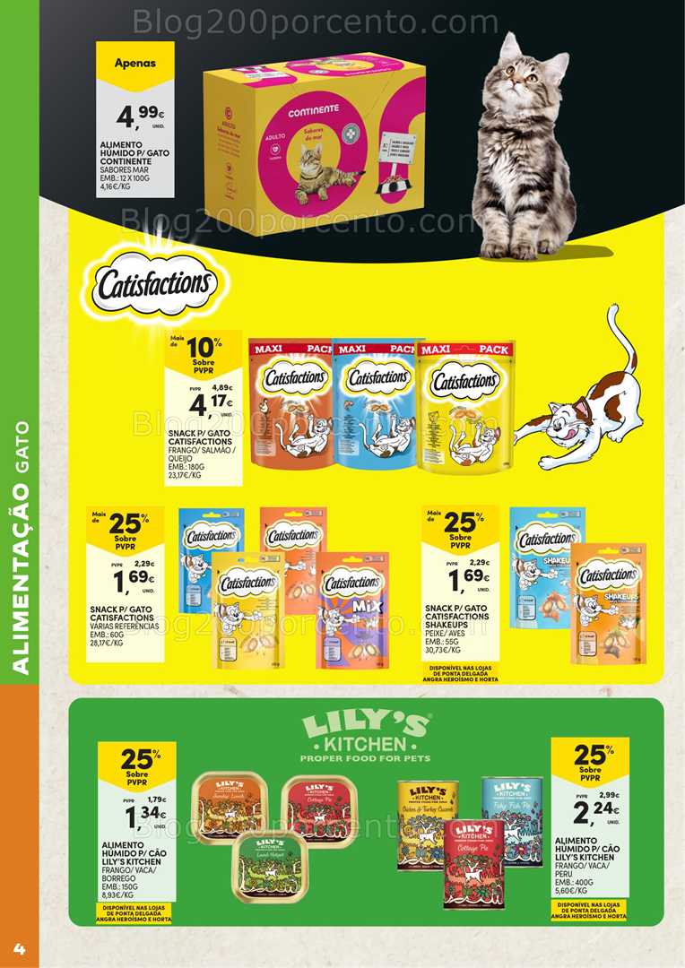 Antevisão Folheto CONTINENTE Pets Açores Promoções de 3 a 23 fevereiro