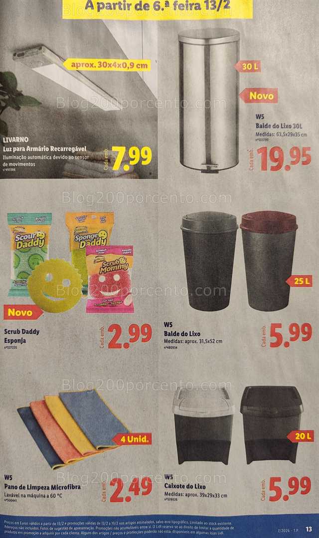 Antevisão Folheto LIDL Bazar Promoções de 9 a 19 fevereiro