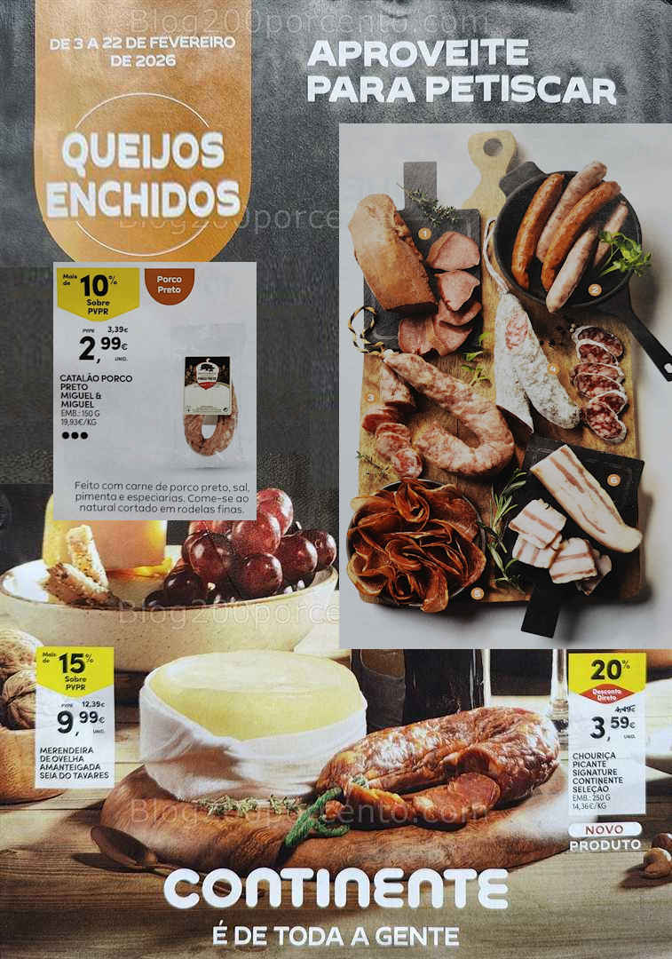 Antevisão Folheto CONTINENTE Petiscos Promoções de 3 a 22 fevereiro