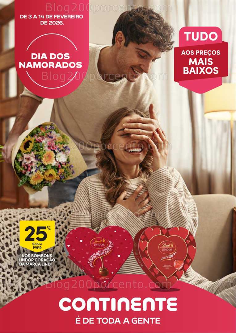 Antevisão Folheto CONTINENTE Dia dos Namorados Promoções de 3 a 14 fevereiro